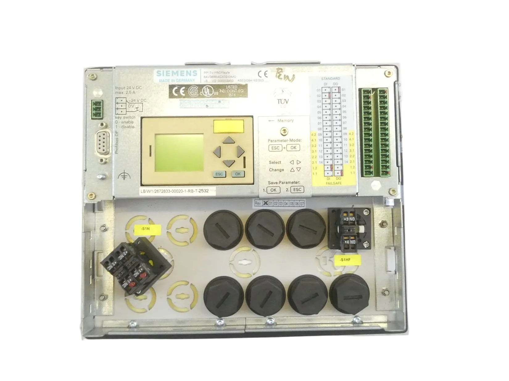 SIEMENS 6AV3688-4CX02-0AA0 PROFIsafe _SIMATIC PP17-I PUSH BUTTON PANEL S/N: 000003400