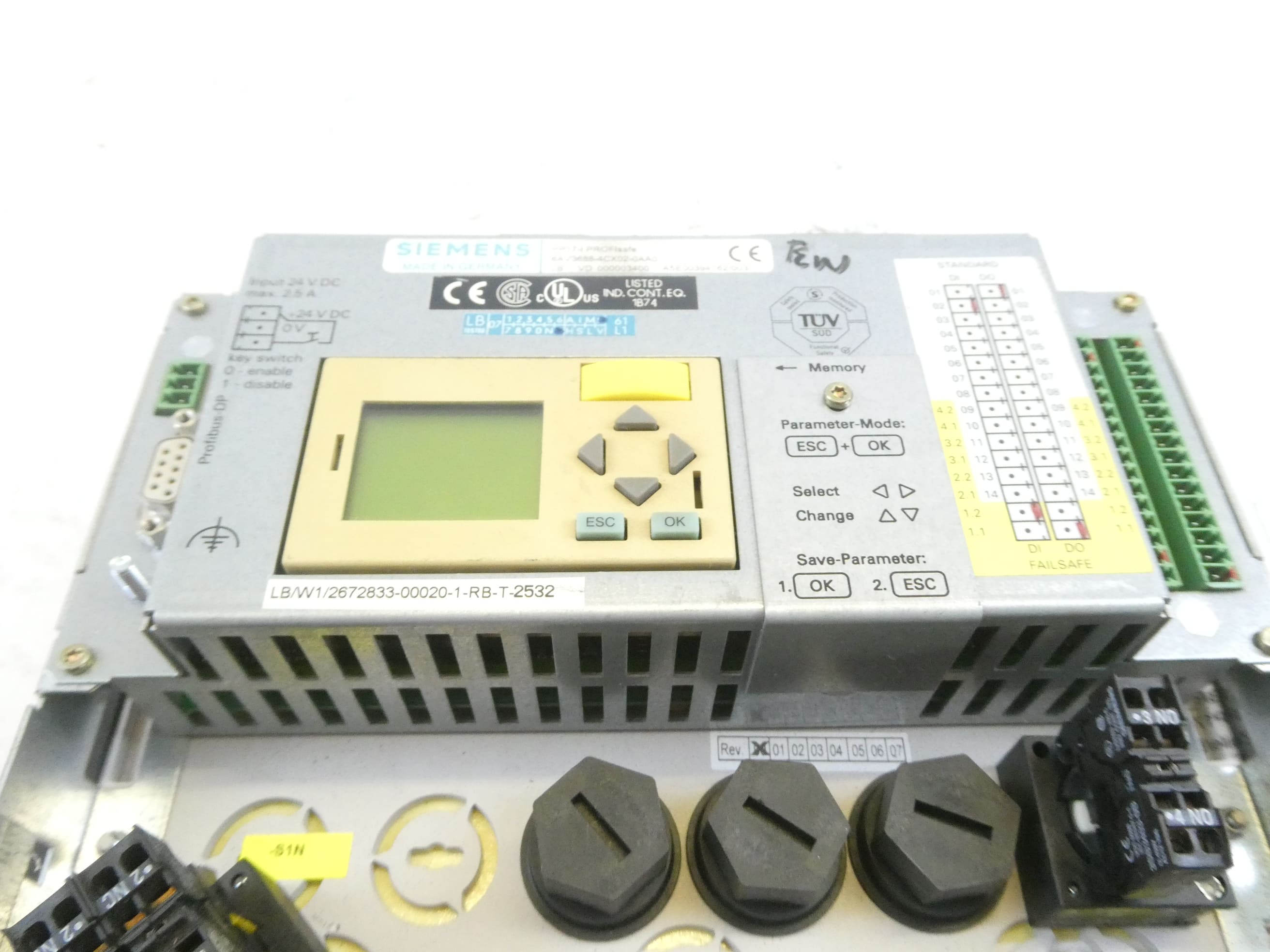 SIEMENS 6AV3688-4CX02-0AA0 PROFIsafe _SIMATIC PP17-I PUSH BUTTON PANEL S/N: 000003400