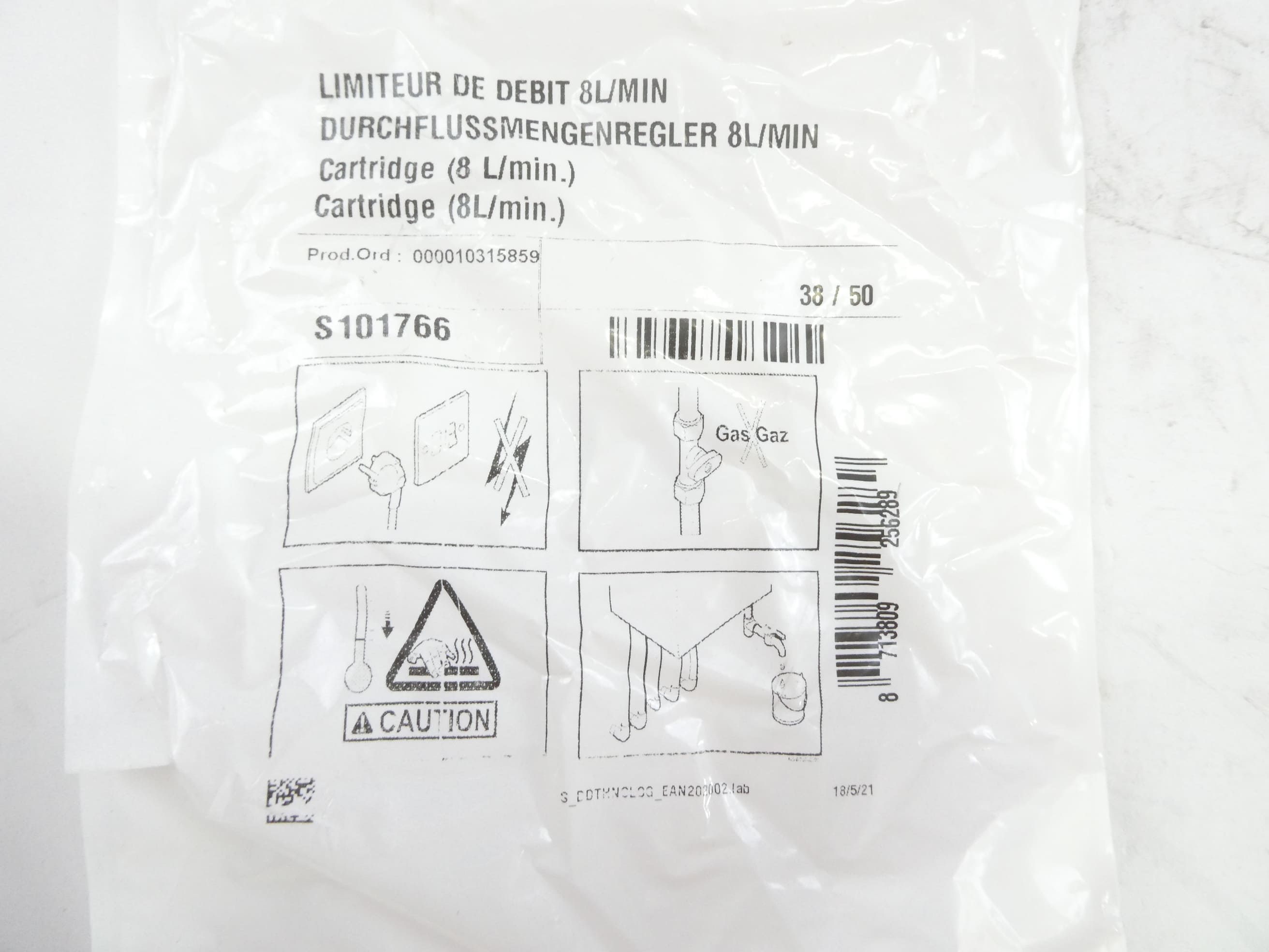 REMEHA S101766 DURCHFLUSSMENGENREGLER 8L/MIN