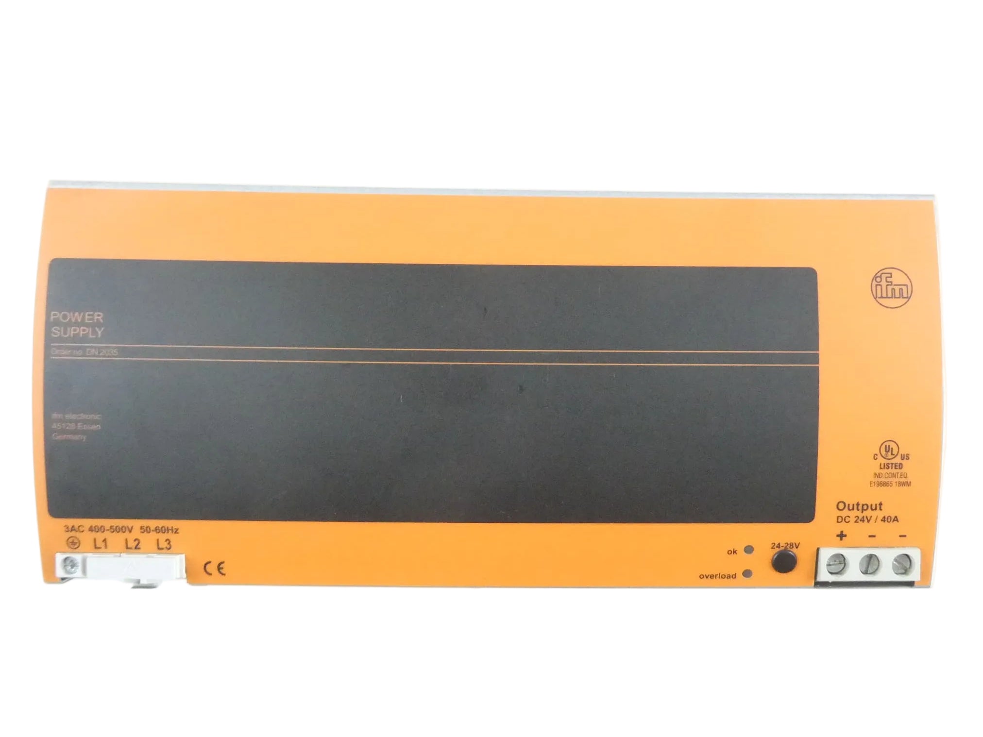 IFM ELECTRONIC DN2035 POWER SUPPLY DC24V/40A