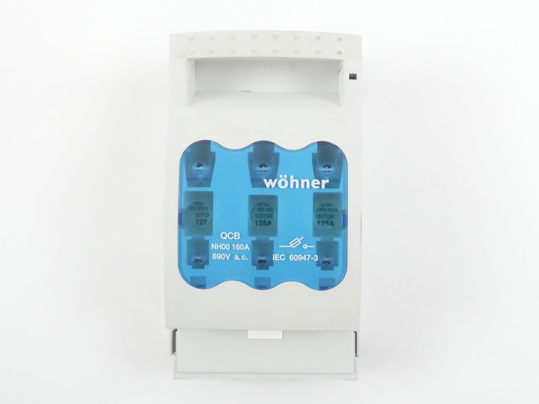 WÖHNER QCB-NH00 NH-SICHERUNGS-LASTTRENNSCHALTER 160A + 3x SIEMENS 3NE8022-1 SICHERUNG