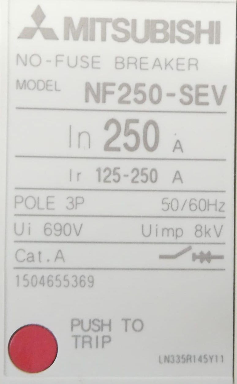 MITSUBISHI NF250-SEV SICHERUNGSSCHUTZSCHALTER