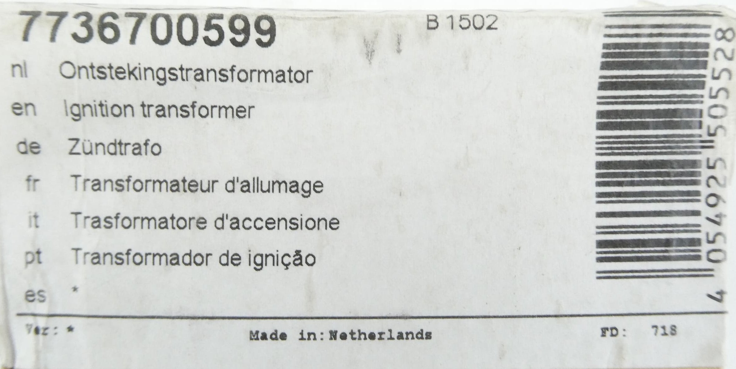 NEFIT / BOSCH 7736700599 ZÜNDTRAFO