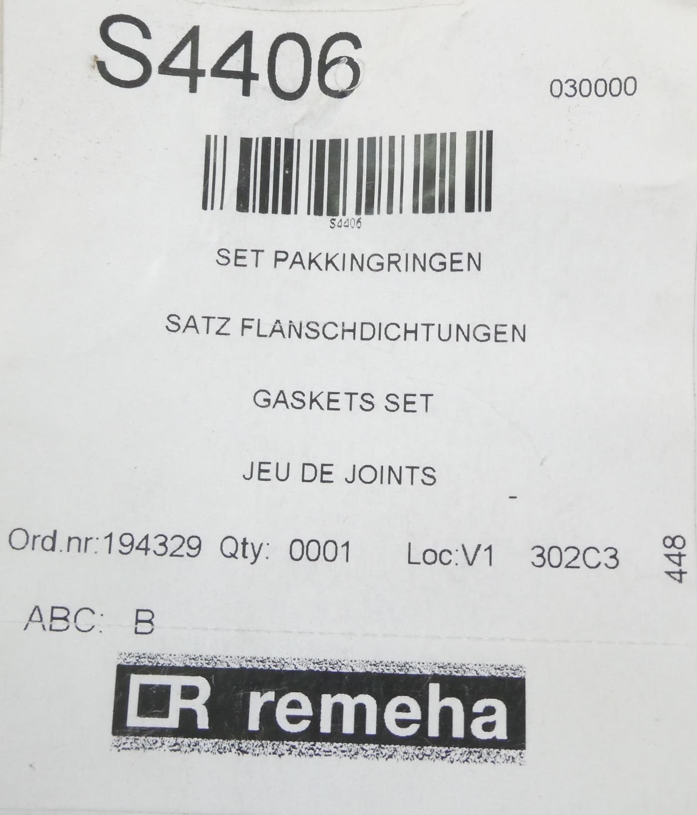 REMEHA S4406 DICHTUNGSSATZ