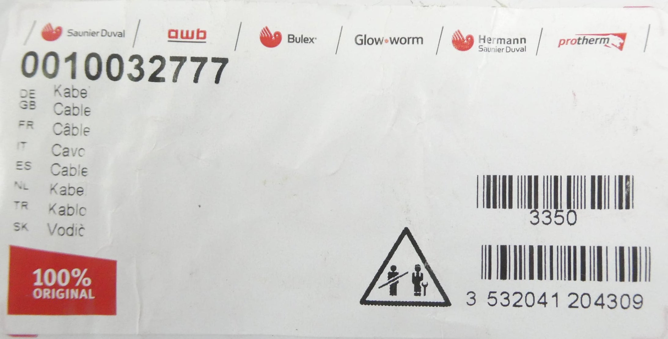 AWB SAUNIER DUVAL 0010032777 KABEL