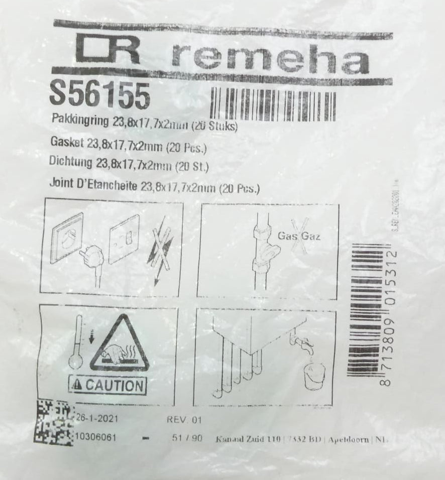 20x REMEHA S56155 DICHTUNG 23,8x17,7x2mm (set of 20)
