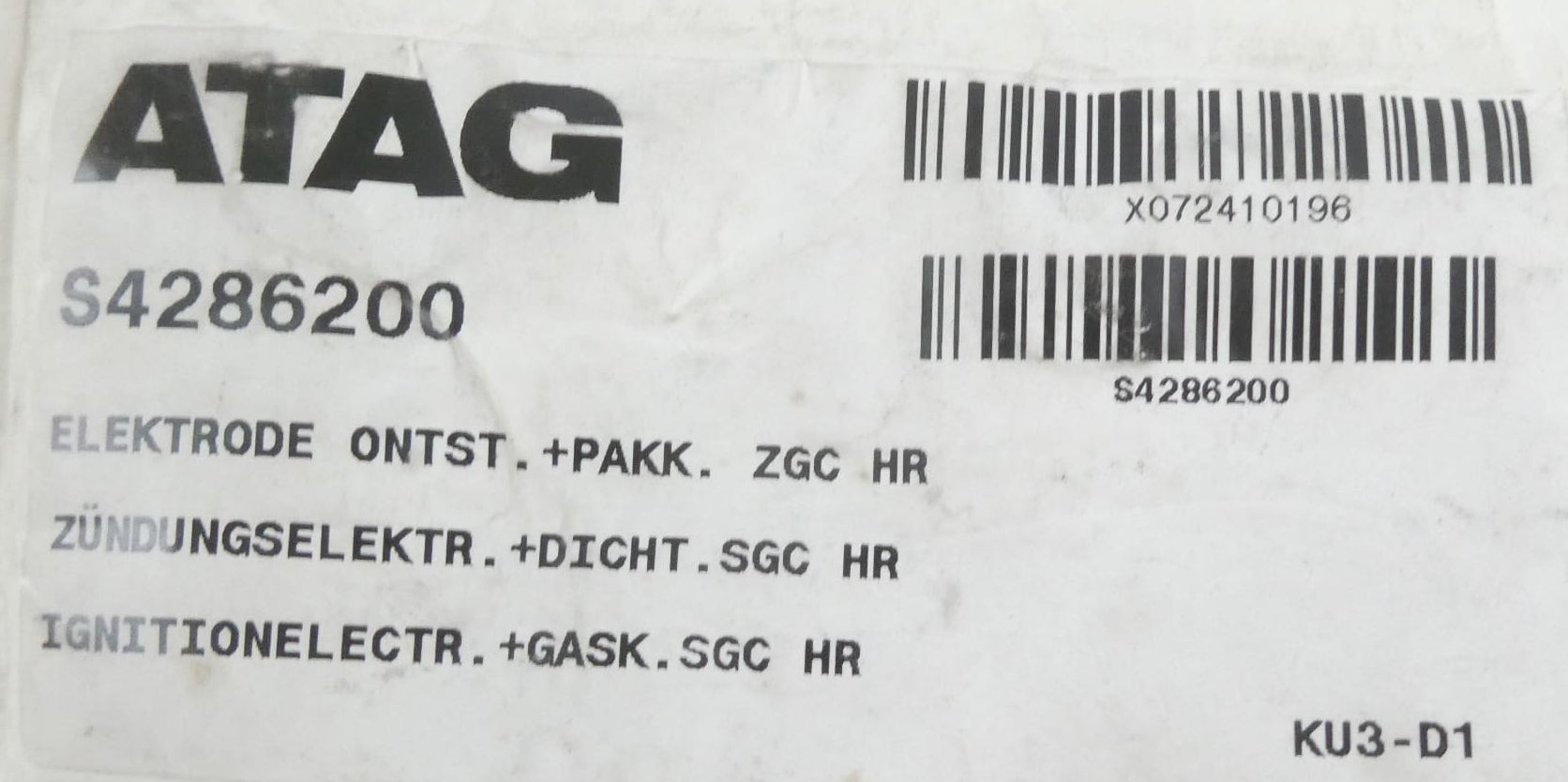 ATAG S4286200 ZÜNDELEKTRODE + DICHTUNG .SGC HR