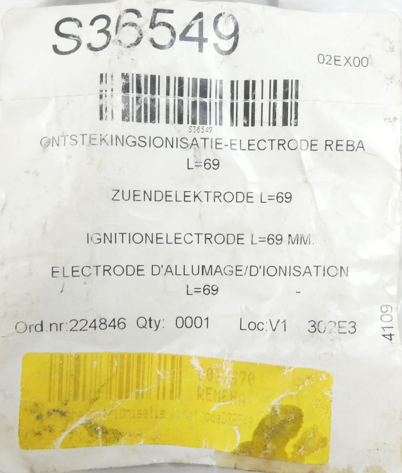 REMEHA S36549 ZÜNDELEKTRODE L=69