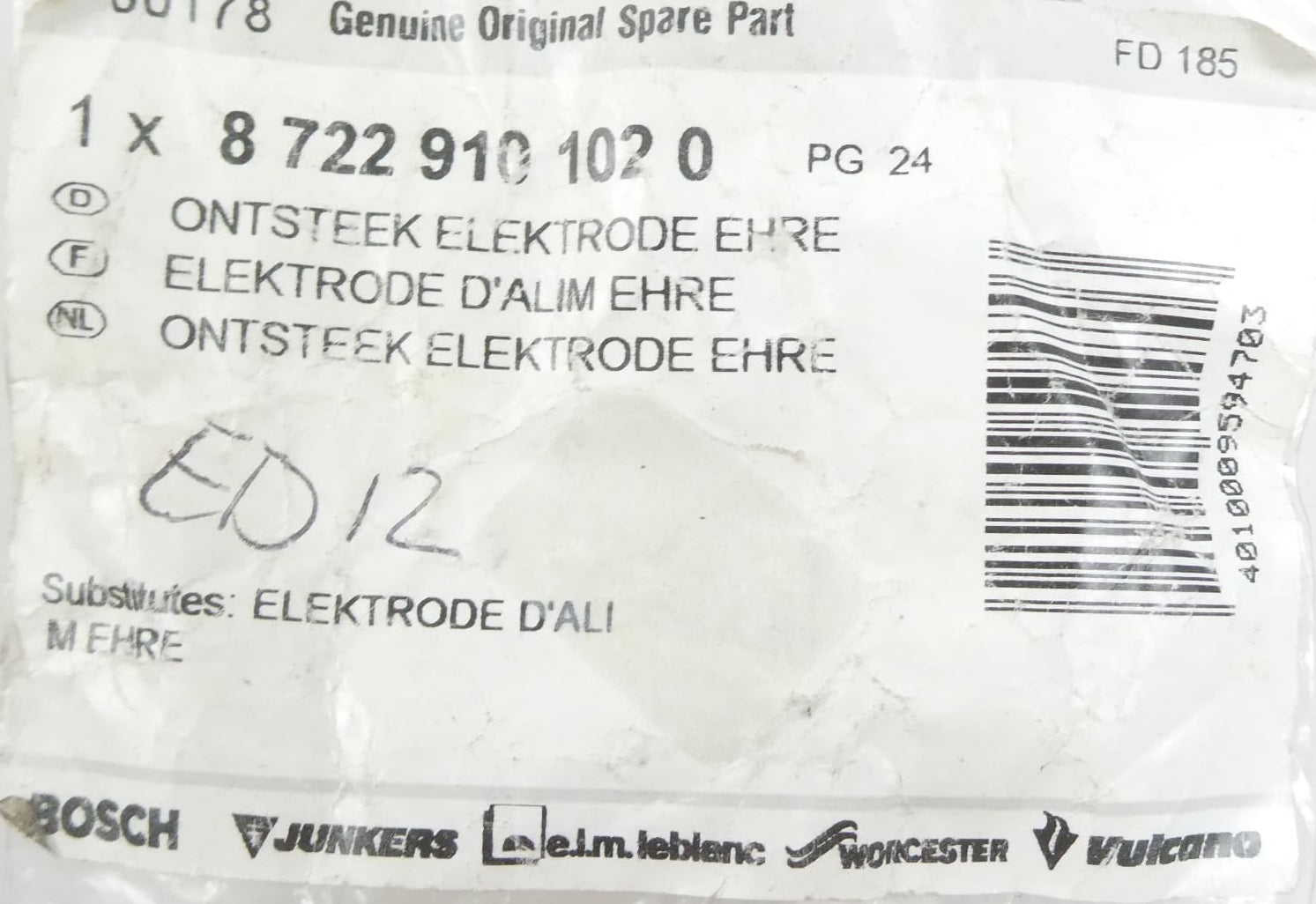 Junkers / Bosch 87229101020 Zündelektrode