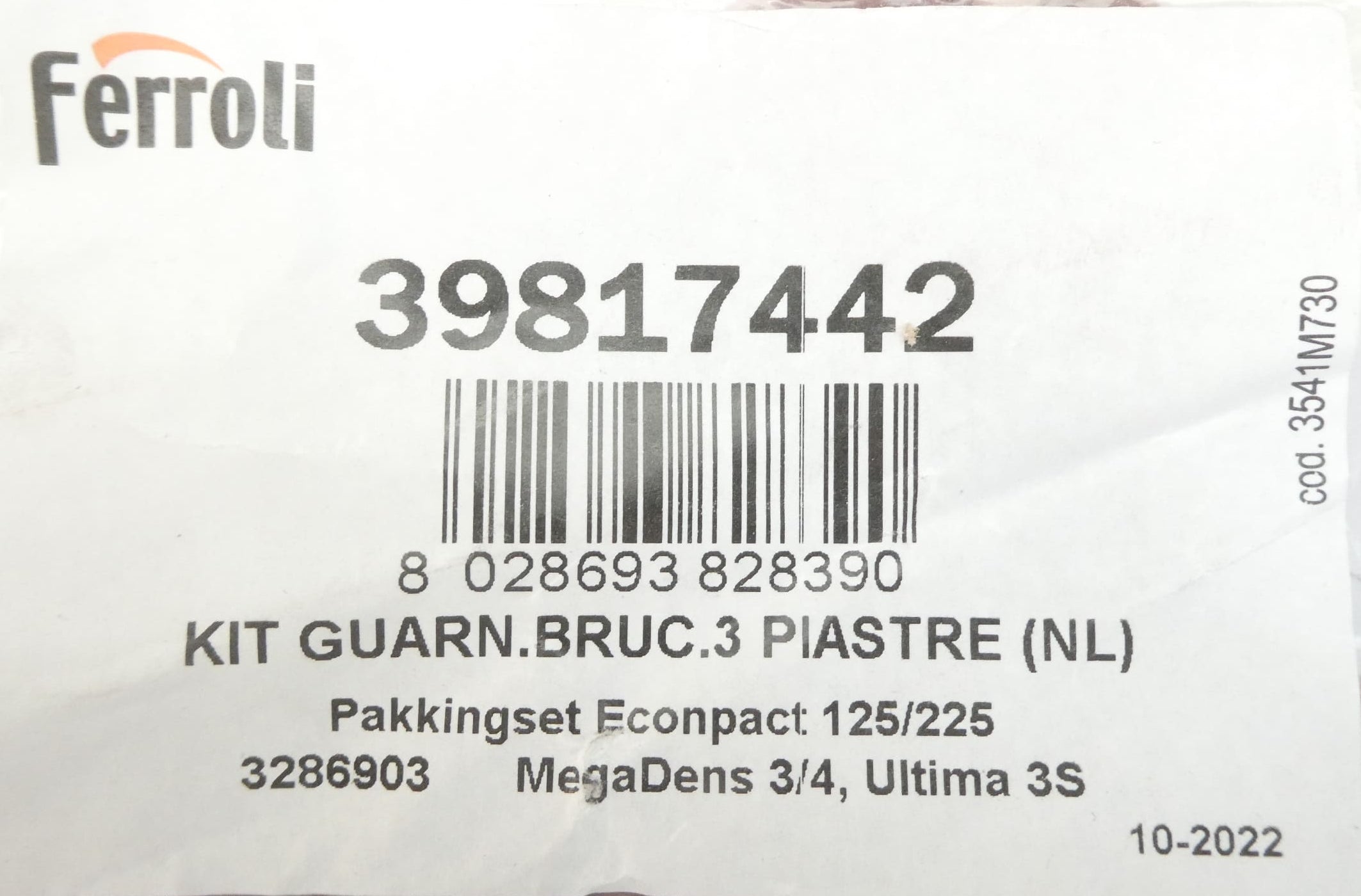 Ferroli 39817442 Dichtungssatz Econpact 125/225 3/4, Ultima 3S