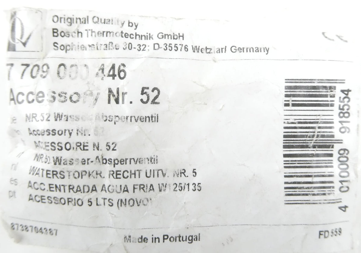 Bosch 7709000446 Wasserabsperrventil Nr.52