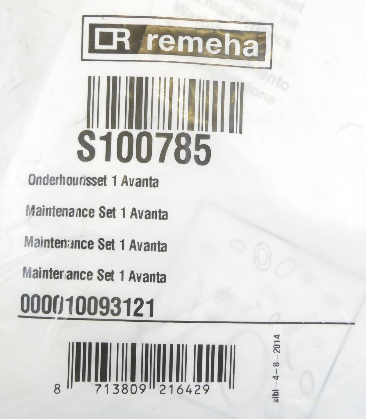 Remeha S100785 Wartungsset 1 Avanta