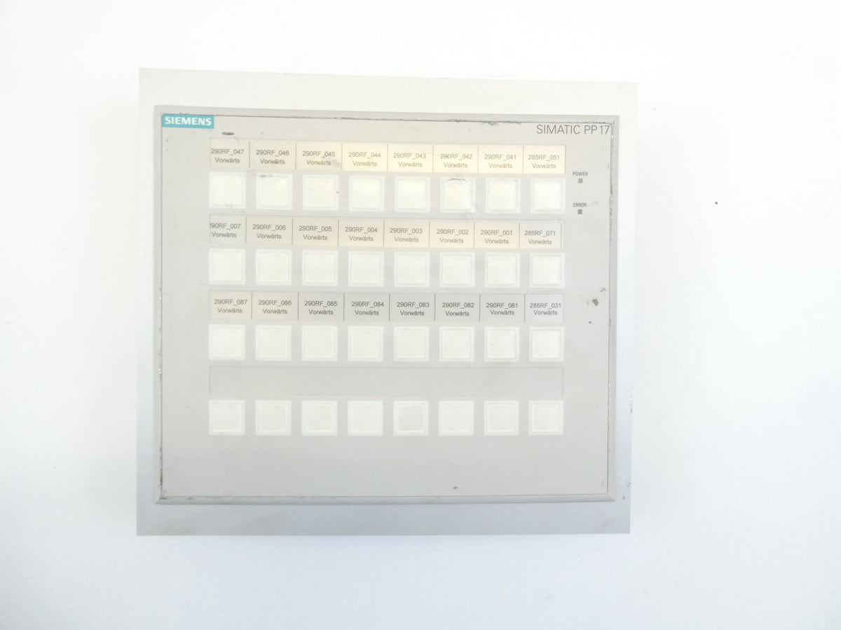 Siemens 6AV3688-3ED13-0AX0 Push Button Panel SIMATIC PP17-II