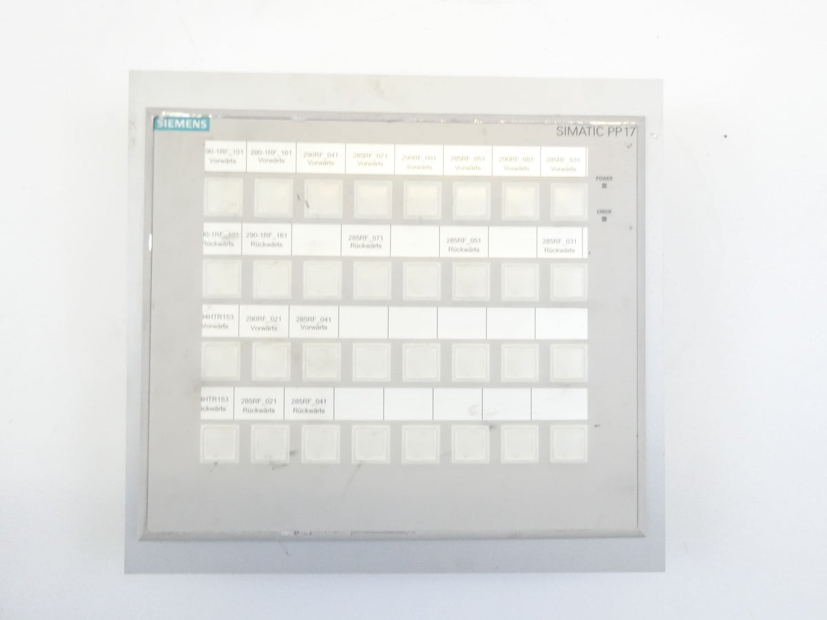 Siemens 6AV3688-3ED13-0AX0 Push Button Panel SIMATIC PP17-II