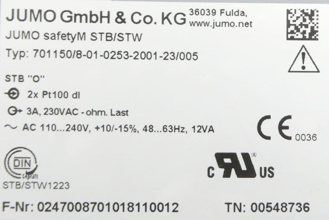 Jumo 701150/8-01-0253-2001-23/005 Sicherheitstemperaturbegrenzer