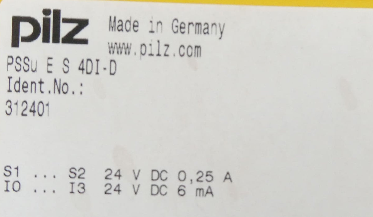 9x Pilz 312401 PSSu E S 4DI-D I/O Modul