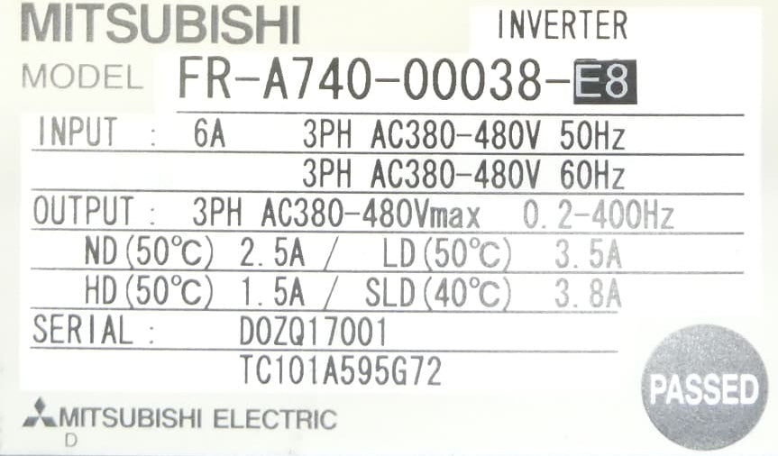 Mitsubishi FR-A740-00038-E8 Frequenzumrichter