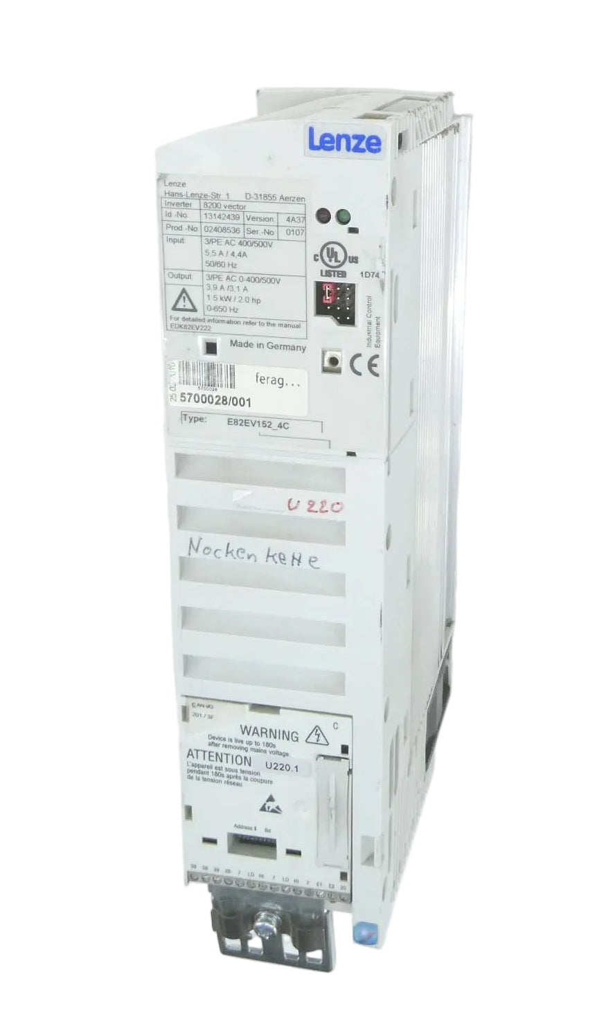 Lenze 13142439 Frequenzumrichter E82EV152_4C