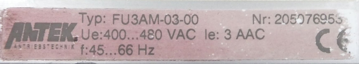 Antek FU3AM-03-00 Frequenzumrichter (400…480 VAC 45…66Hz)