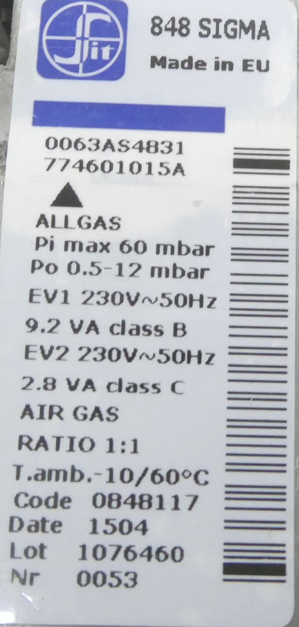 SIT 848 Sigma 0063AS483 7746010154A Gasarmatur (Code 0848117)