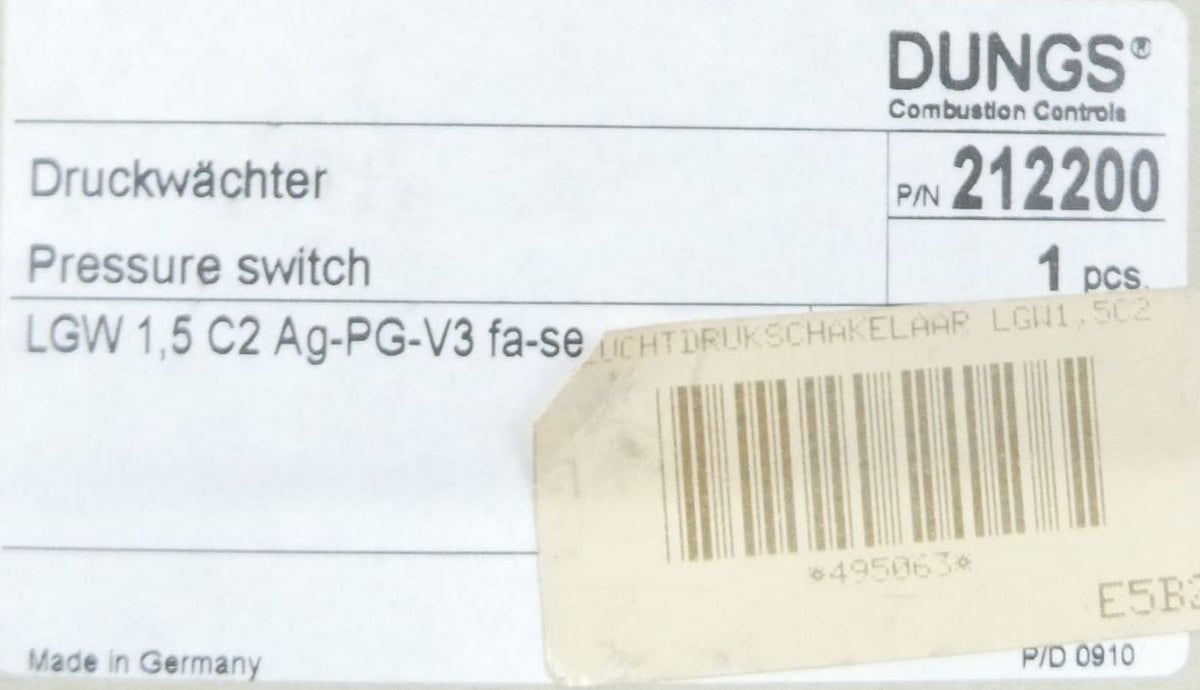 Dungs 212200 Druckwächter LGW 1,5 C2 Ag-PG-V3 fa-se
