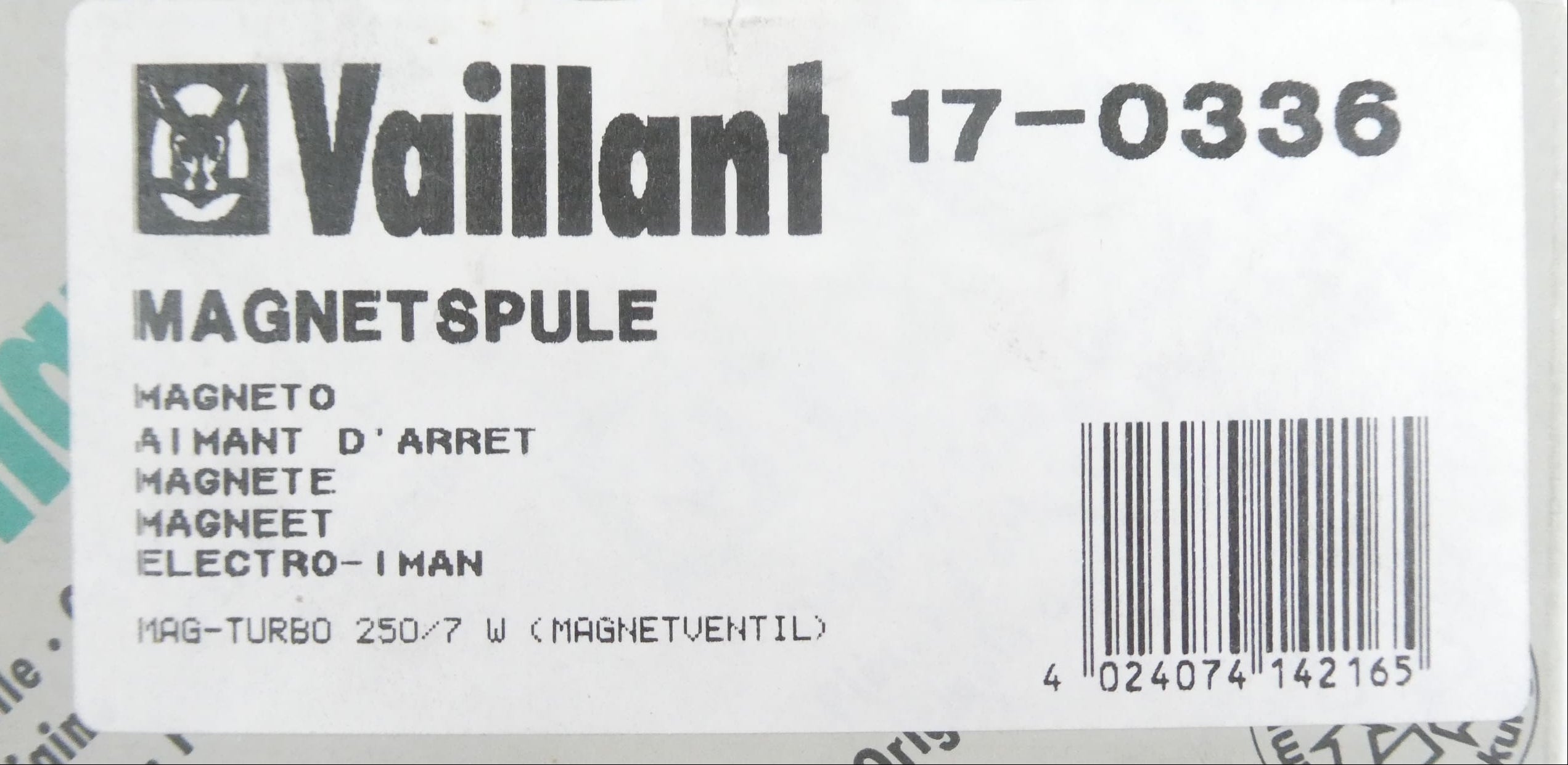 VAILLANT 17-0336 170336 MAGNETSPULE
