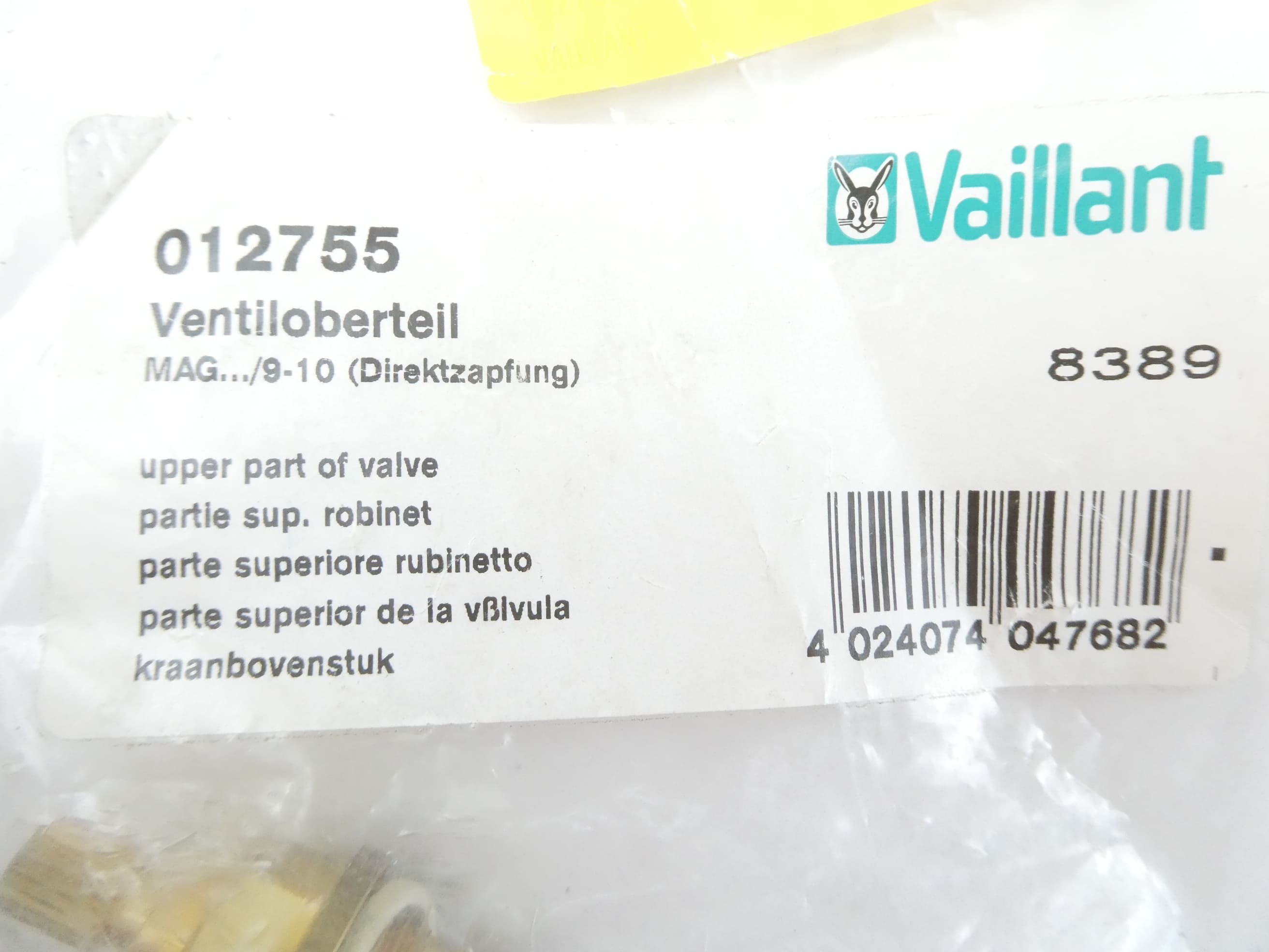 VAILLANT 012755 VENTILOBERTEIL (MAG…/9-10 Direktzapfung)