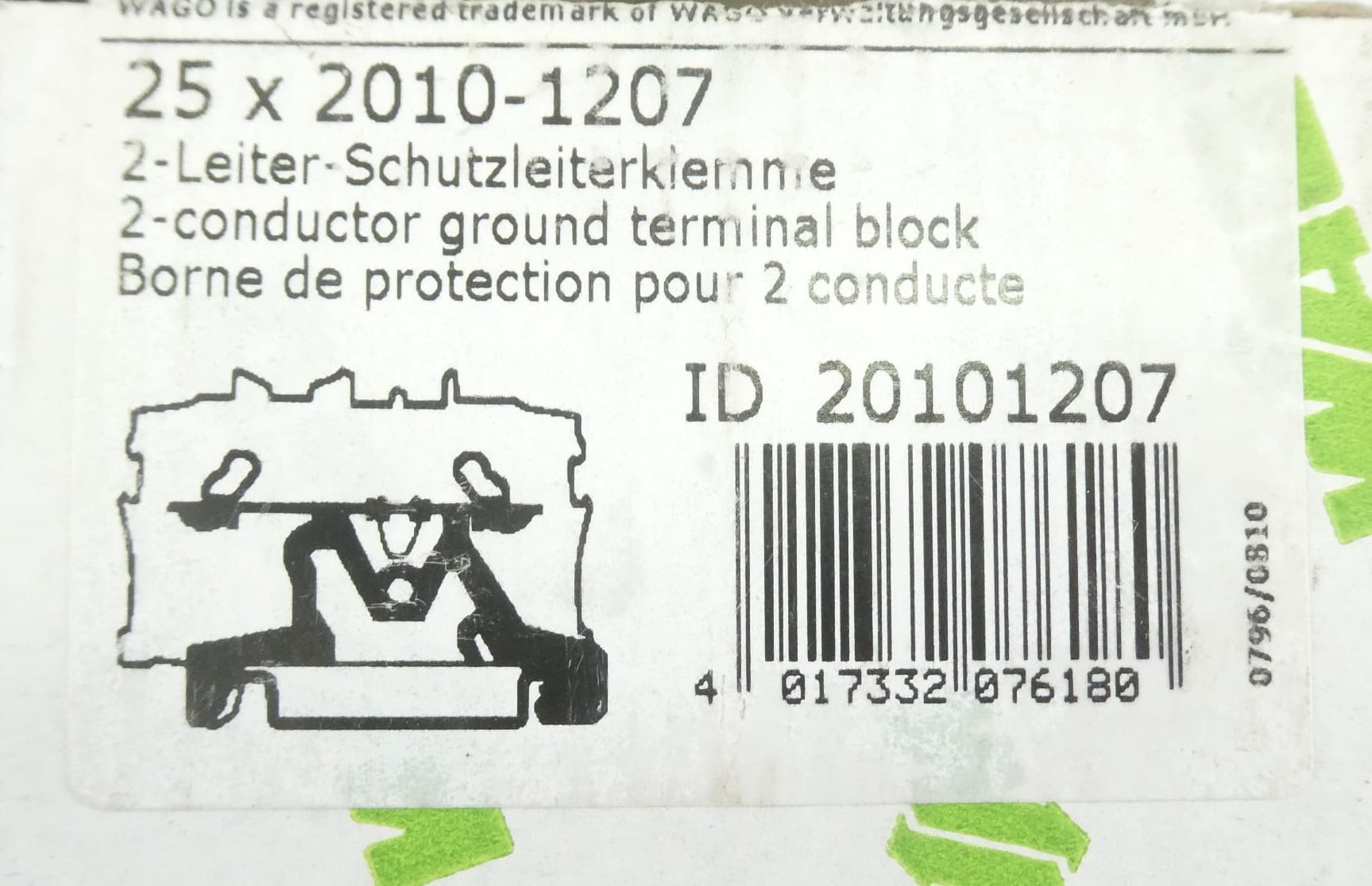 24x WAGO 2010-1207 2-LEITER-SCHUTZLEITERKLEMME set of 24