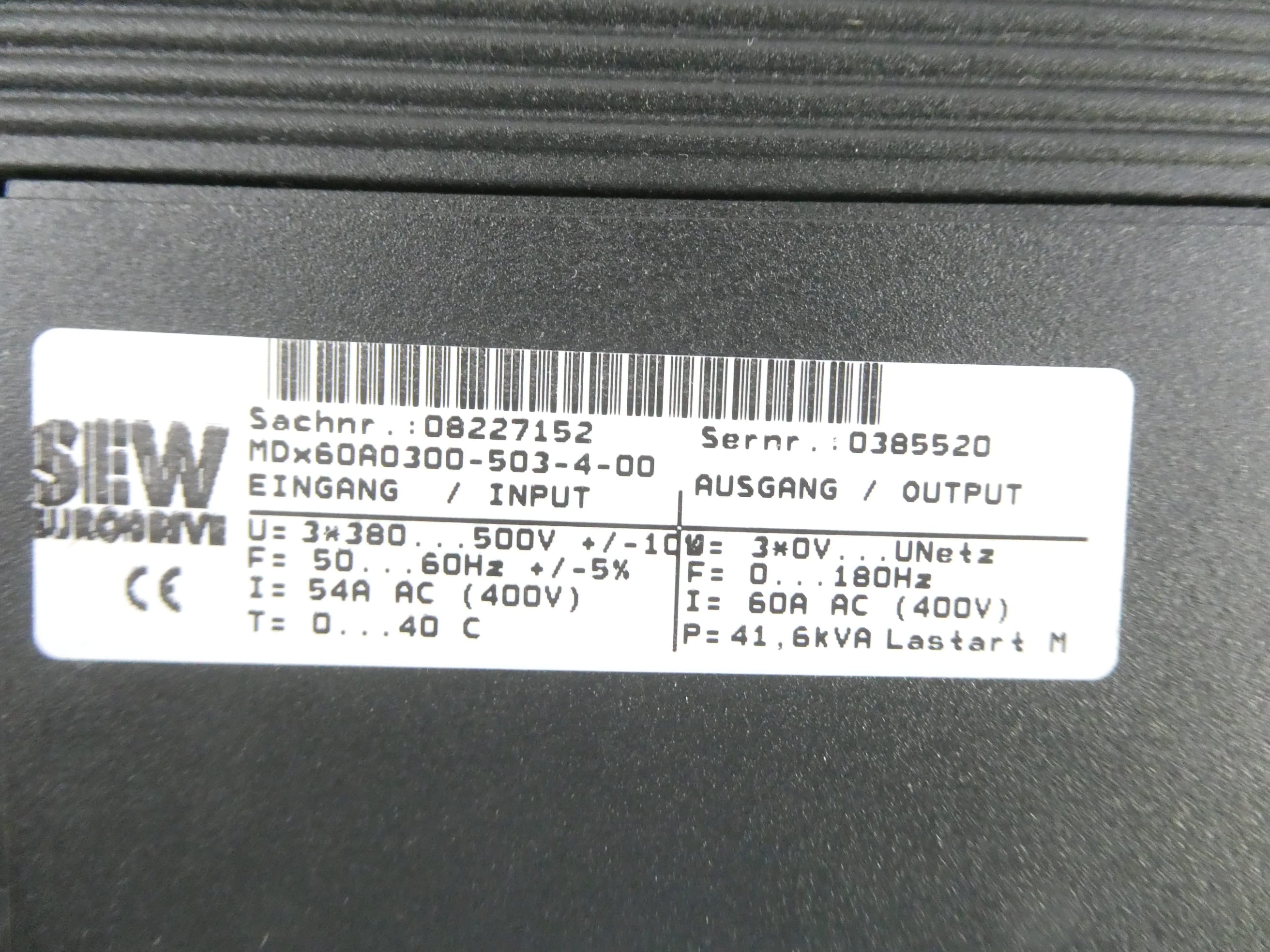 SEW MDx60A0300-503-4-00 EURODRIVE FREQUENZUMRICHTER + MC07B0300-5A3-4-00 STEUERKOPF