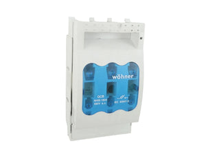 WÖHNER QCB-NH00 NH-SICHERUNGS-LASTTRENNSCHALTER 160A + 2x SIEMENS 3NE8022-1 SICHERUNG