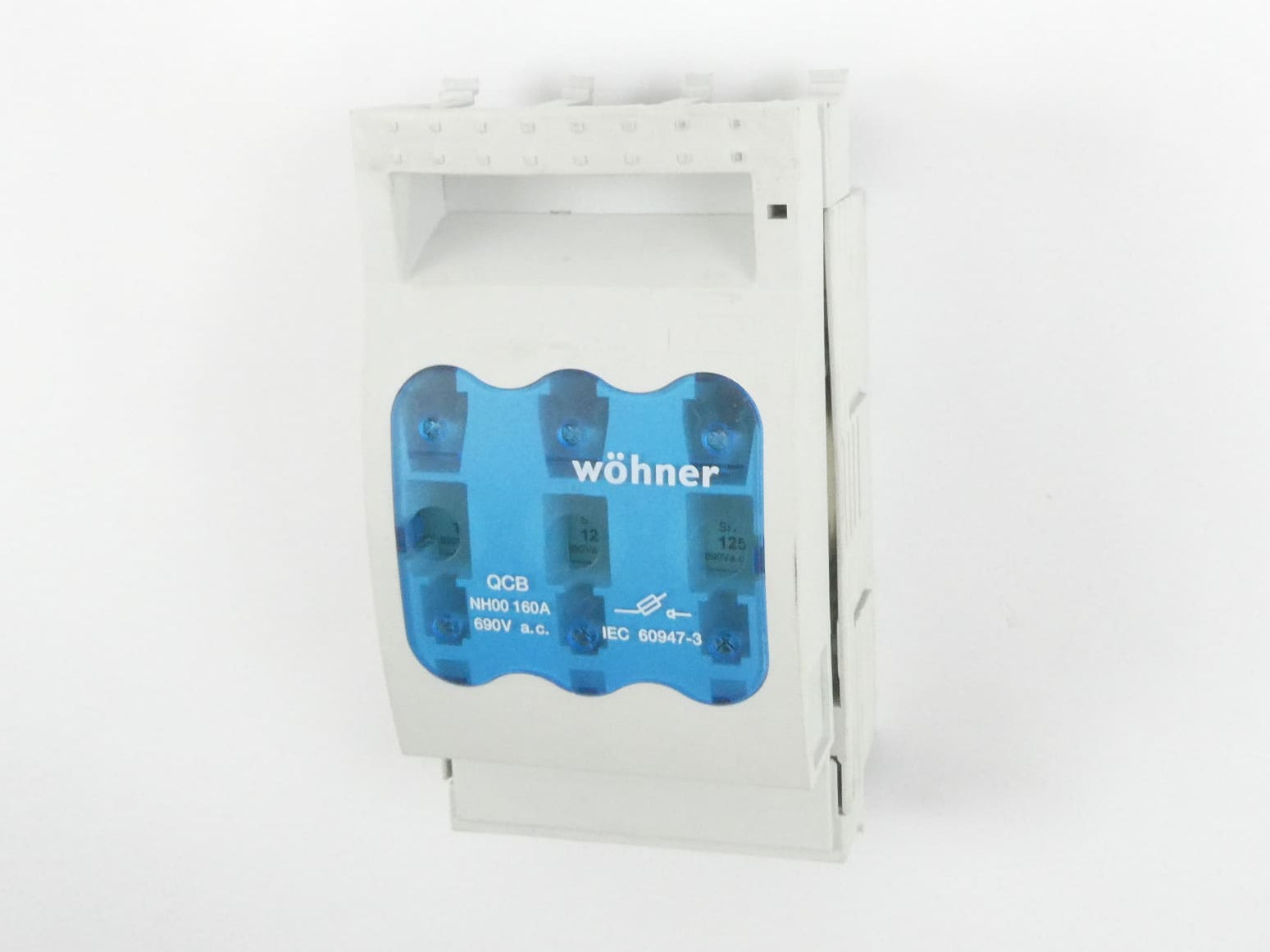 WÖHNER QCB-NH00 NH-SICHERUNGS-LASTTRENNSCHALTER 160A + 3x SIEMENS 3NE8022-1 SICHERUNG