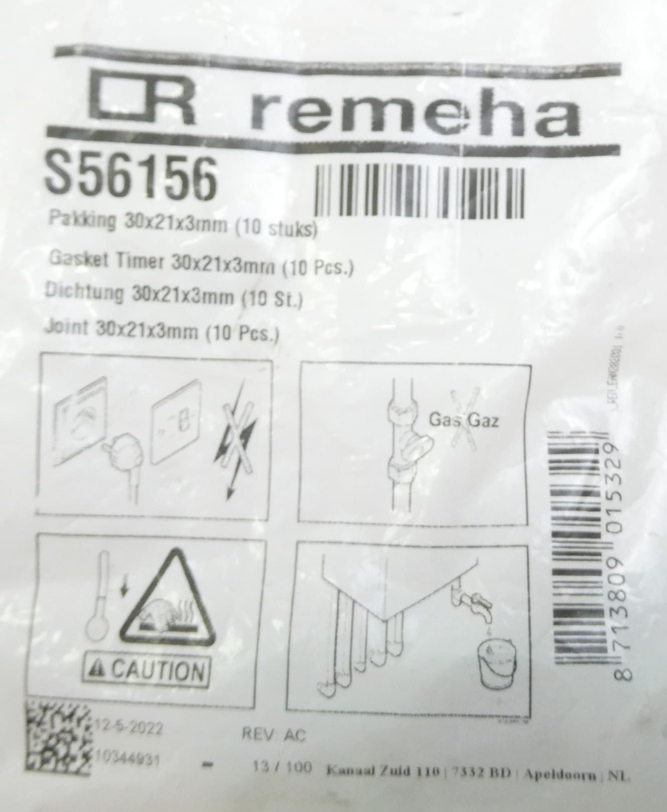 10x REMEHA S56156 DICHTUNG 30x21x3mm (set of 10)