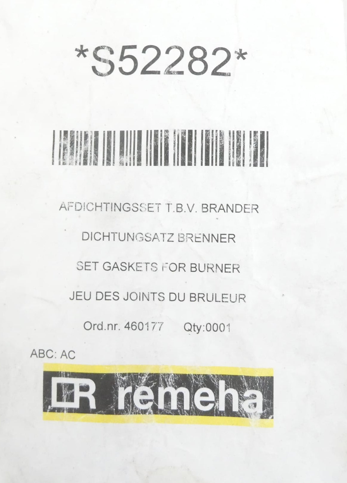 REMEHA S52282 DICHTUNGSSATZ BRENNER