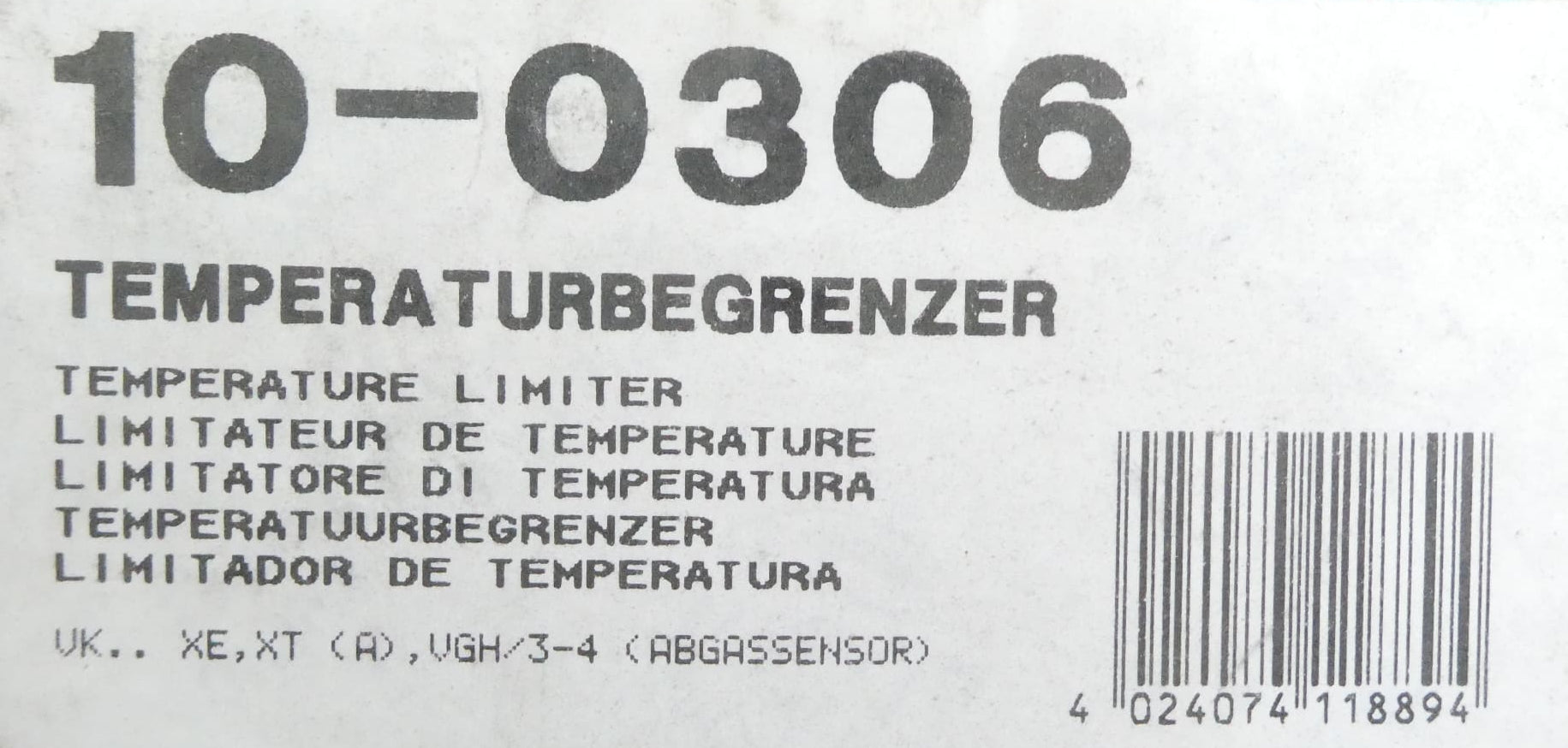 VAILLANT 10-0306 / 100306 TEMPERATURBEGRENZER VK.. XE,XT (A), VGH/3-4