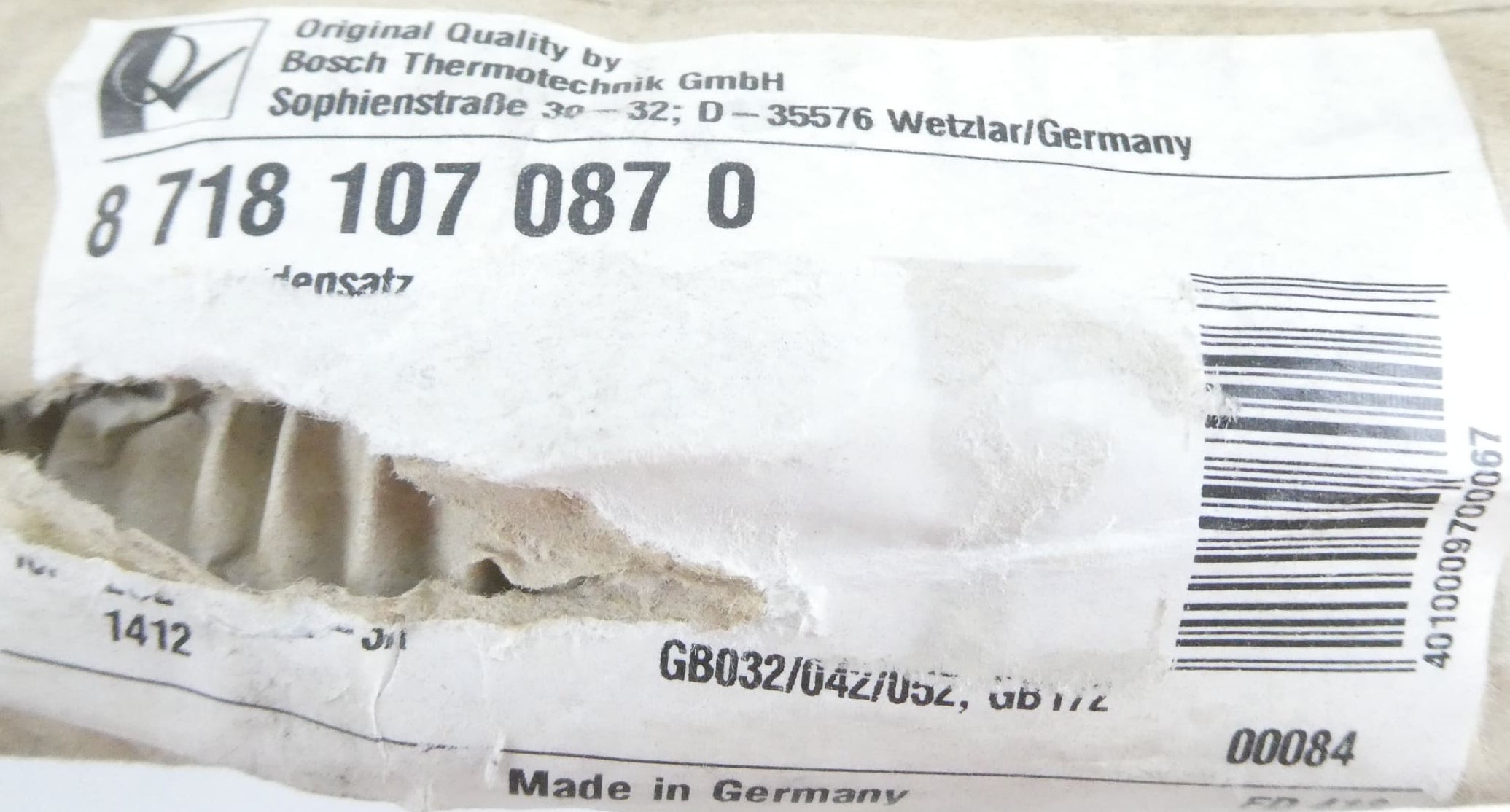 Bosch / Junkers 87171070870 Elektrodensatz mit Brennerdichtung