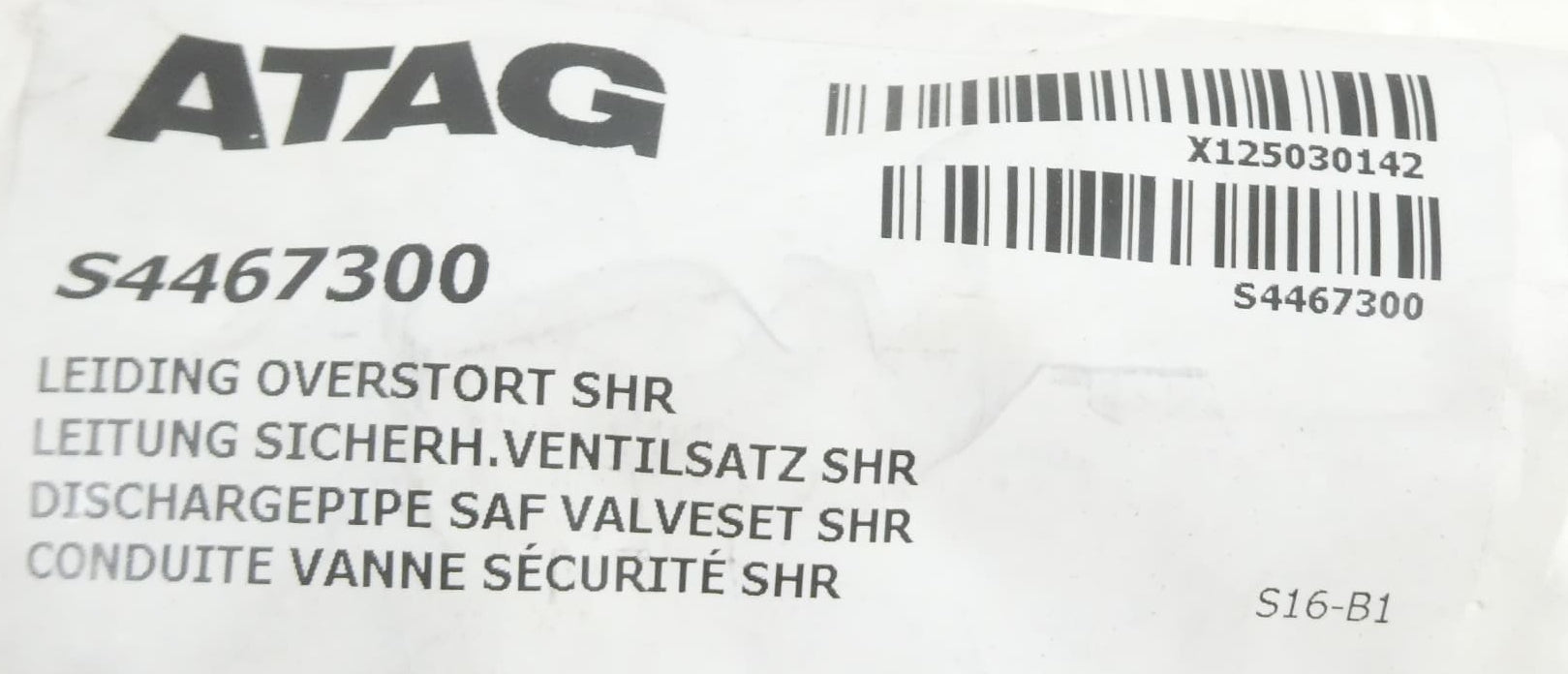 ATAG S4467300 Leitung Sicherheitsventil SHR