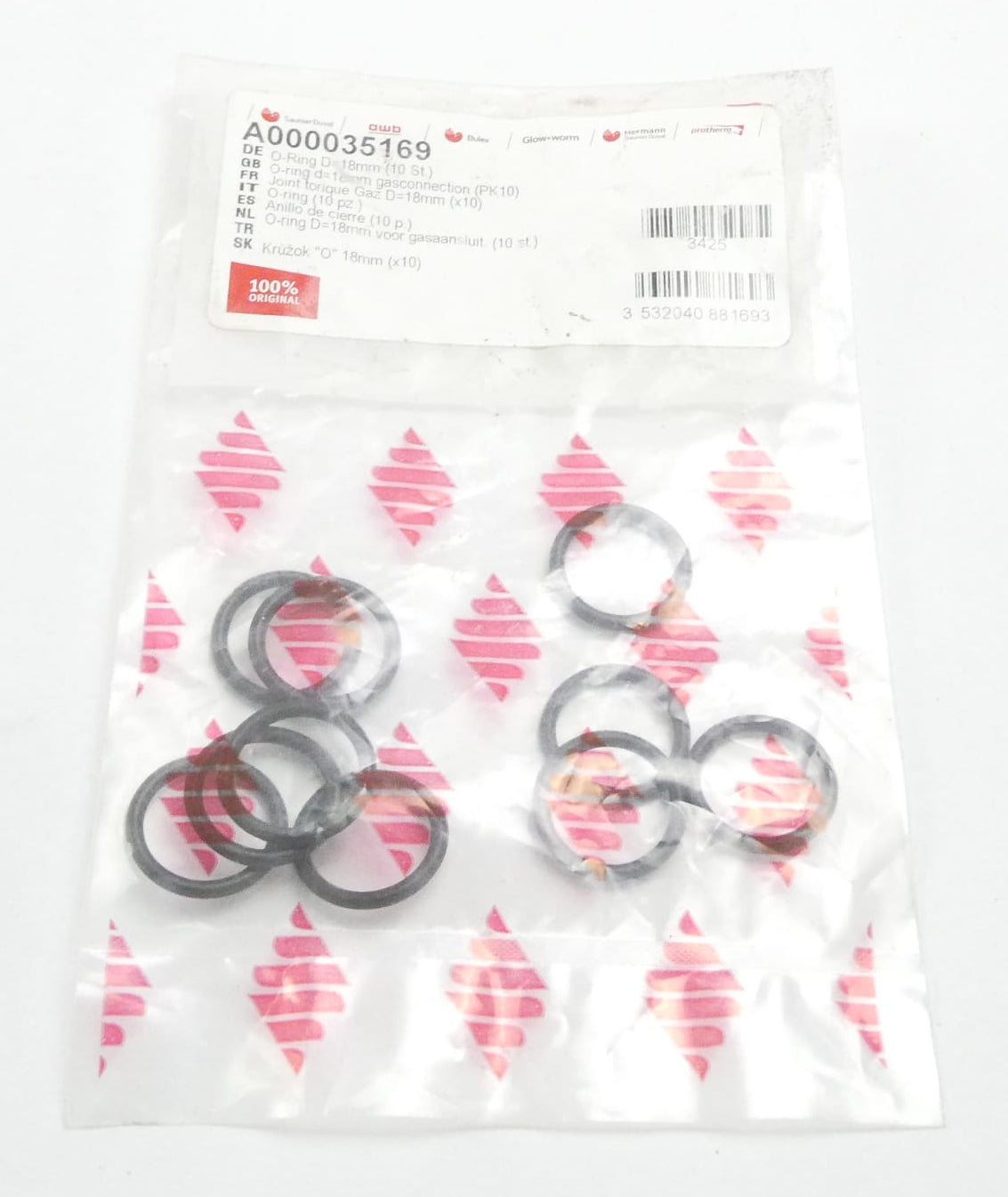 Saunier Duval A000035169 O-Ring D=18mm set of 10