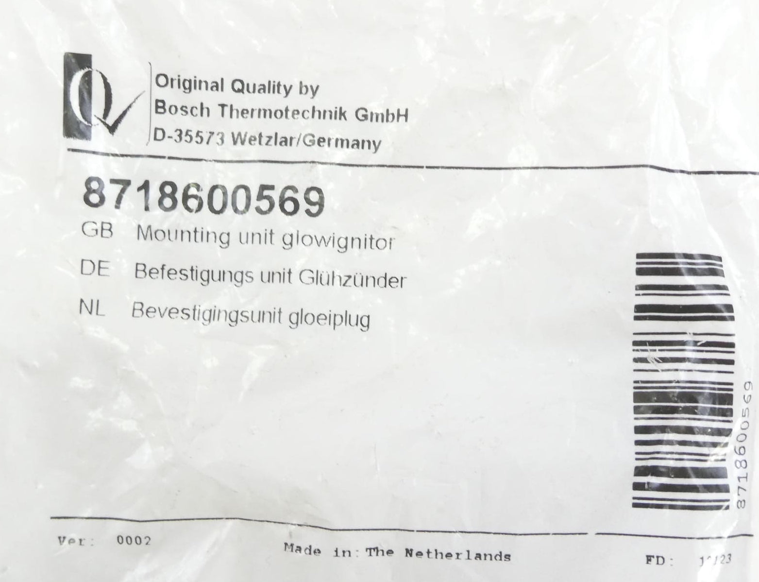 Bosch 7100232  Befestigung Glühzünder, alte Nummer 8718600569 38433