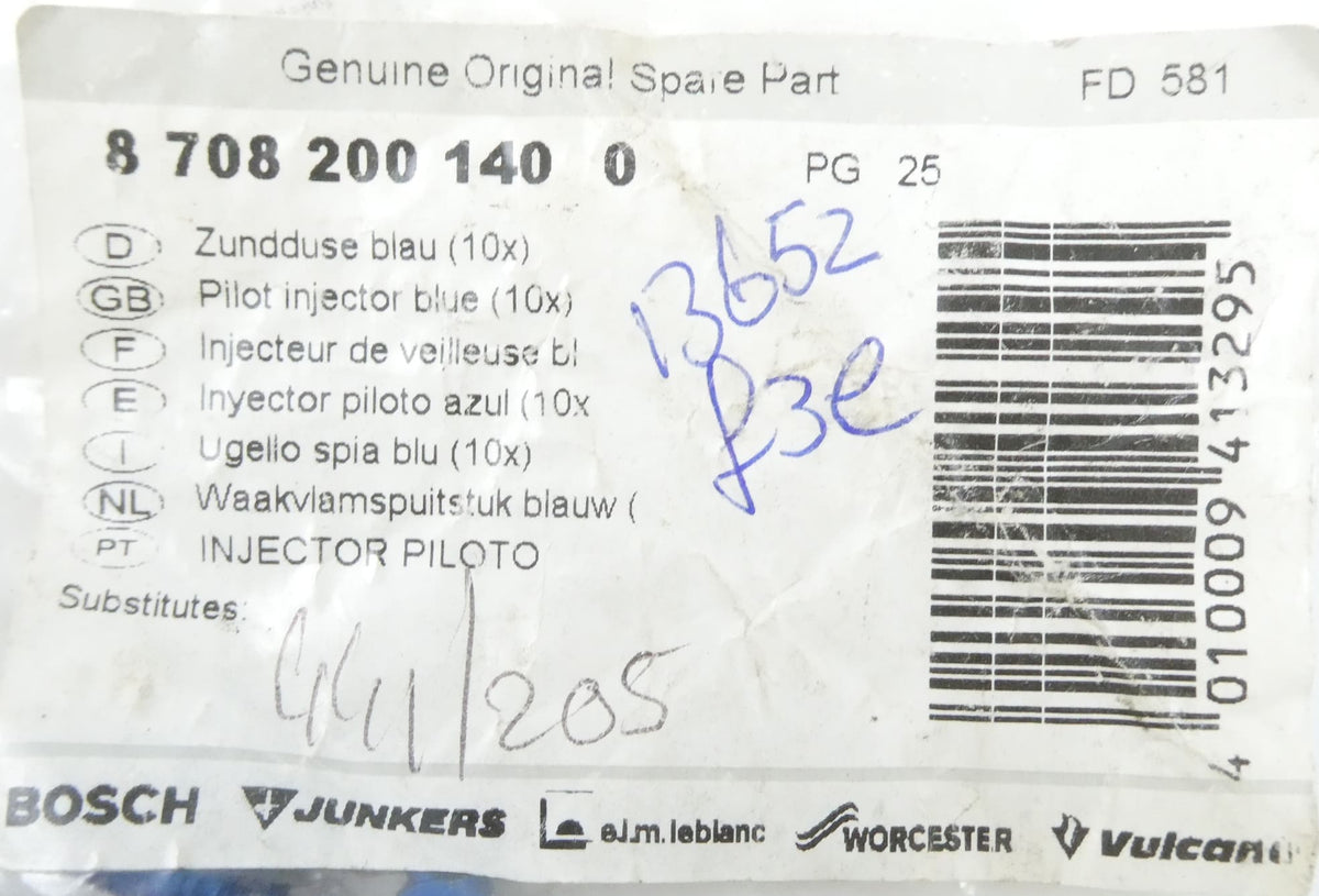 Bosch 87082001400 Zünddüse blau set of 10 (Kopie)