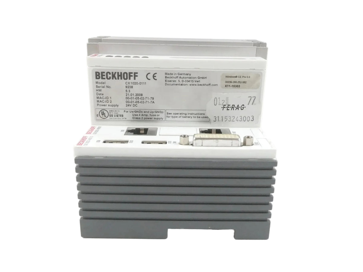 Beckhoff CX1020-0111 CPU Modul + CX1020-N000 + CX1020-N010