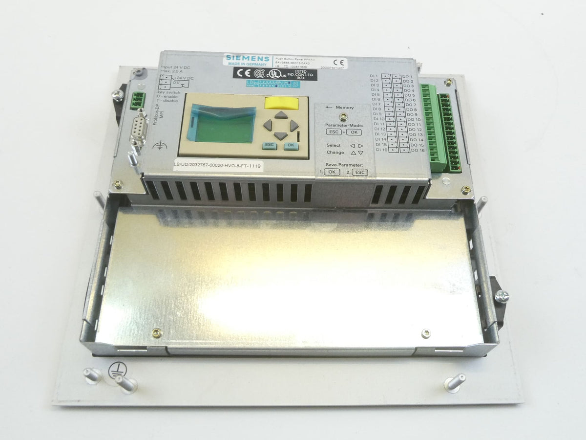 Siemens 6AV3688-3ED13-0AX0 Push Button Panel SIMATIC PP17-II