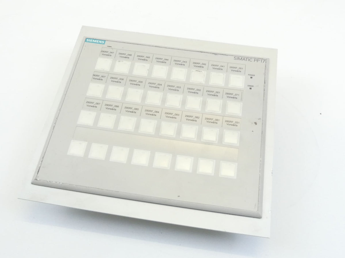 Siemens 6AV3688-3ED13-0AX0 Push Button Panel SIMATIC PP17-II