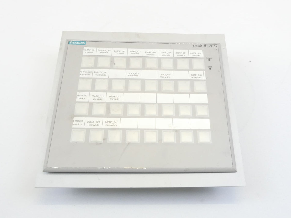 Siemens 6AV3688-3ED13-0AX0 Push Button Panel SIMATIC PP17-II