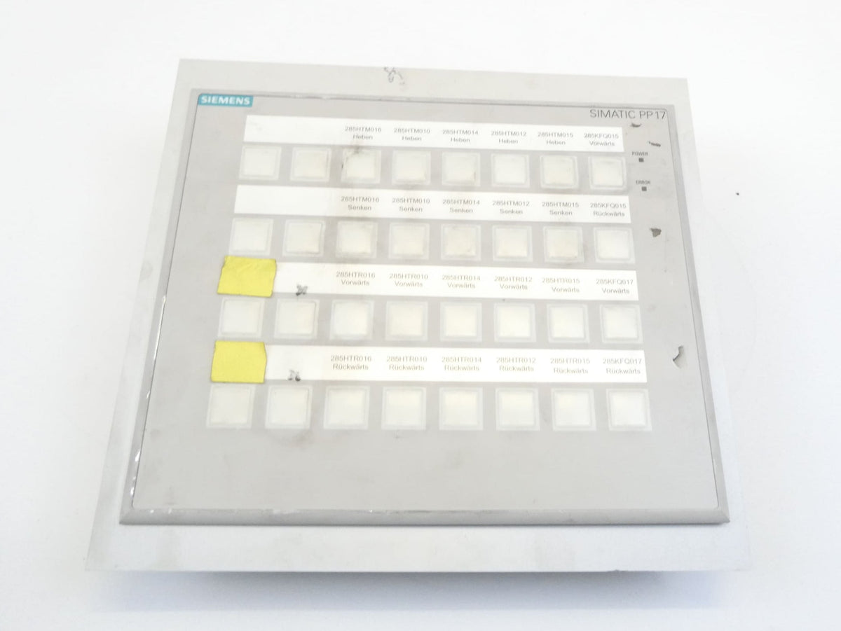 Siemens 6AV3688-3ED13-0AX0 Push Button Panel SIMATIC PP17-II