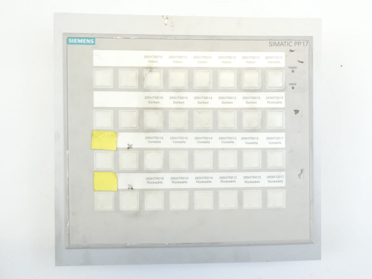 Siemens 6AV3688-3ED13-0AX0 Push Button Panel SIMATIC PP17-II