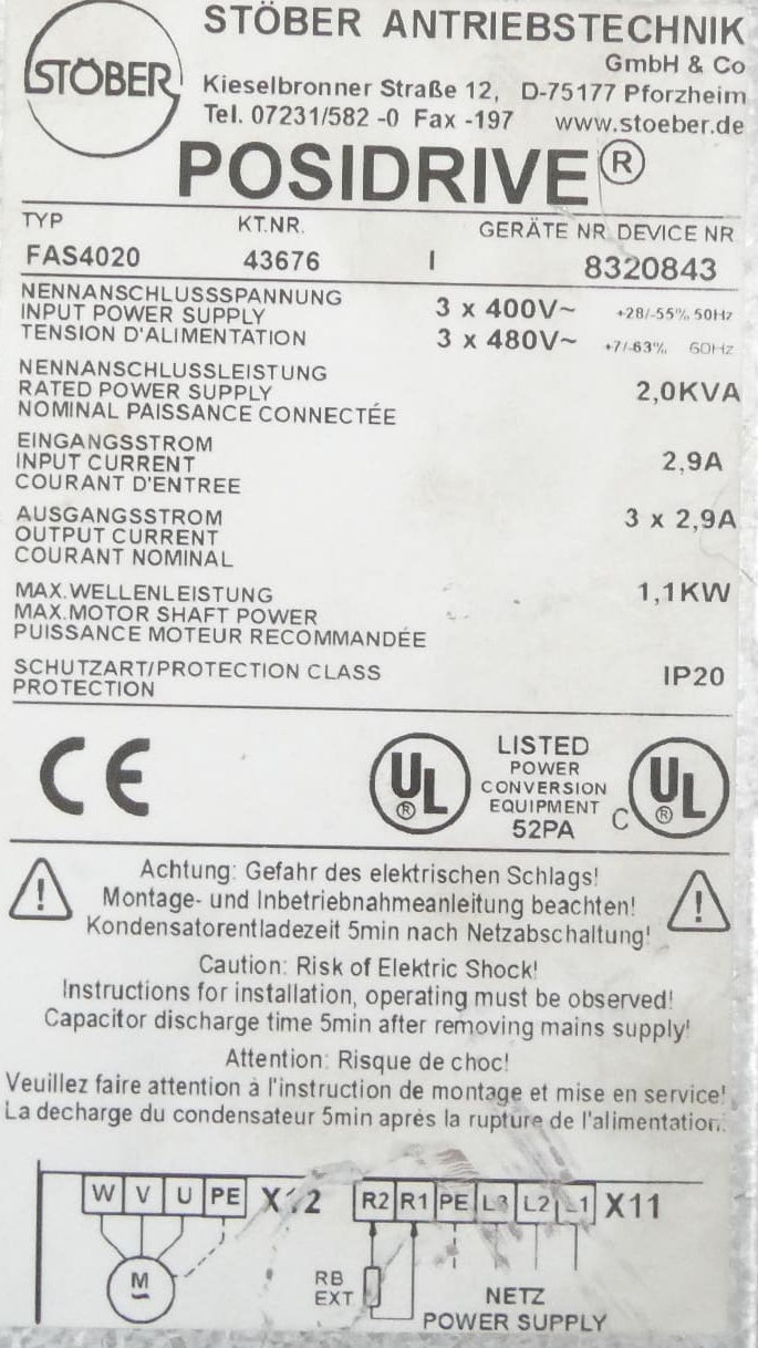 Stöber Posidrive FAS4020 Frequenzumrichter 43676