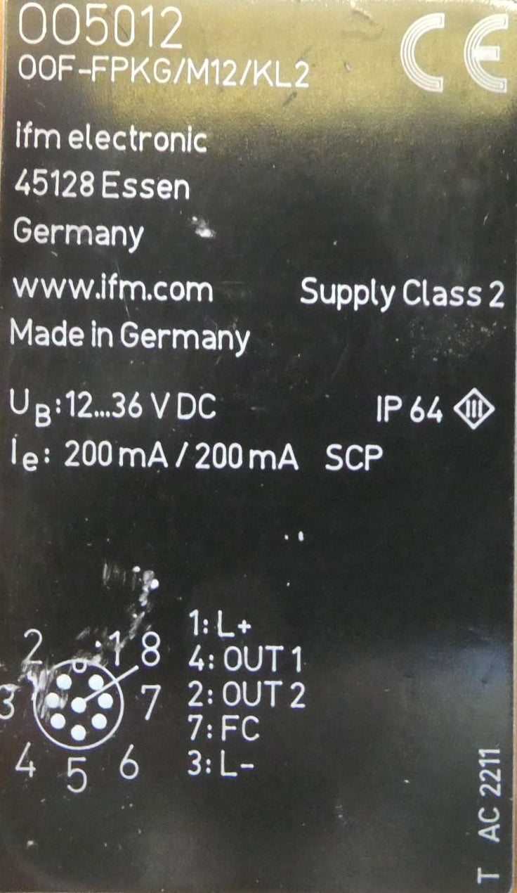 IFM OO5012 Fiberoptikverstärker OOF-FPKG/M12/KL2