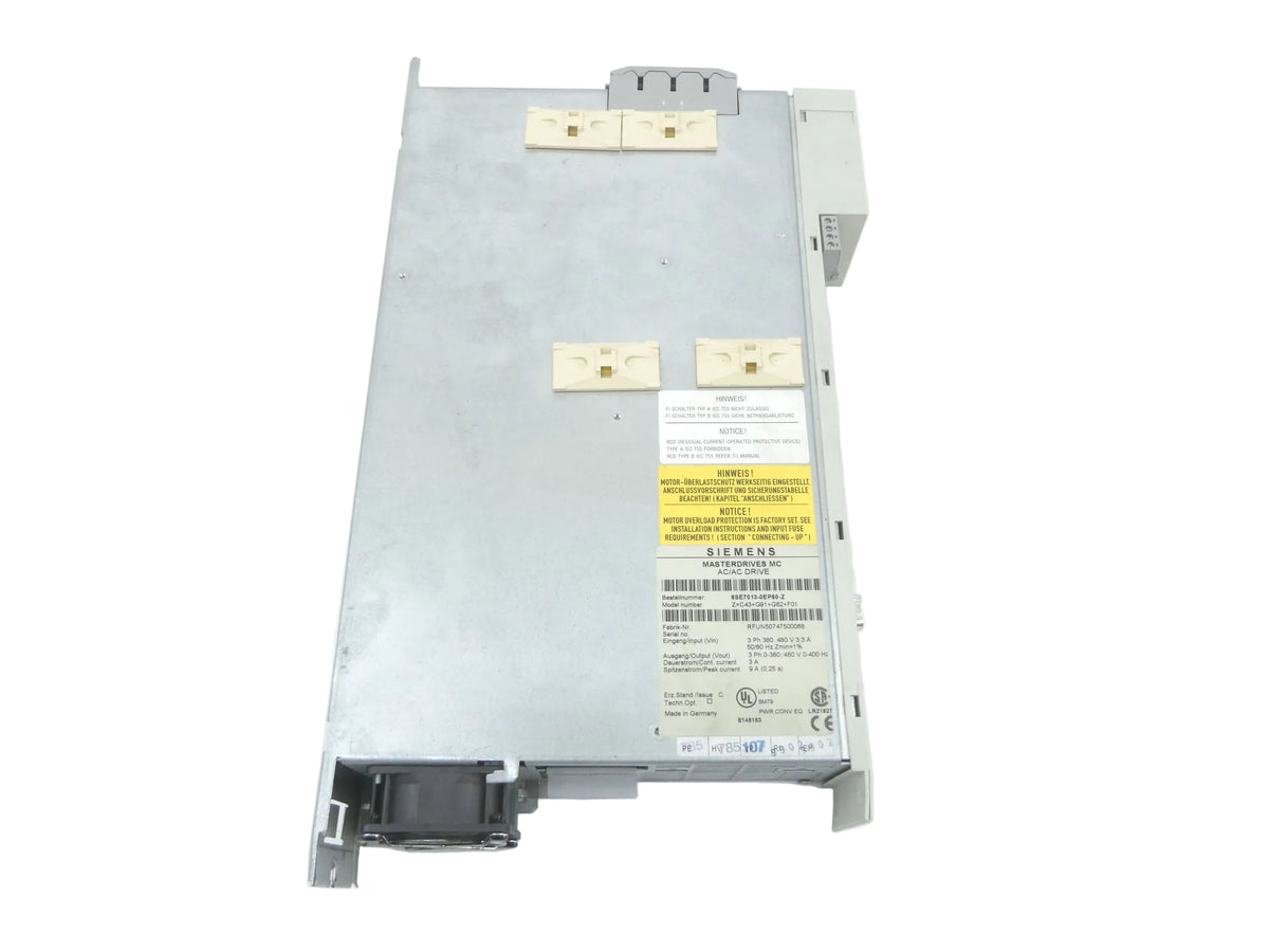 Siemens 6SE7013-0EP50-Z Masterdrives AC/AC Drive Z=C43+G91+G62+F01