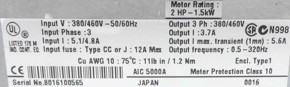 Blemo ER2 Frequenzumrichter 2HP - 1.5kW
