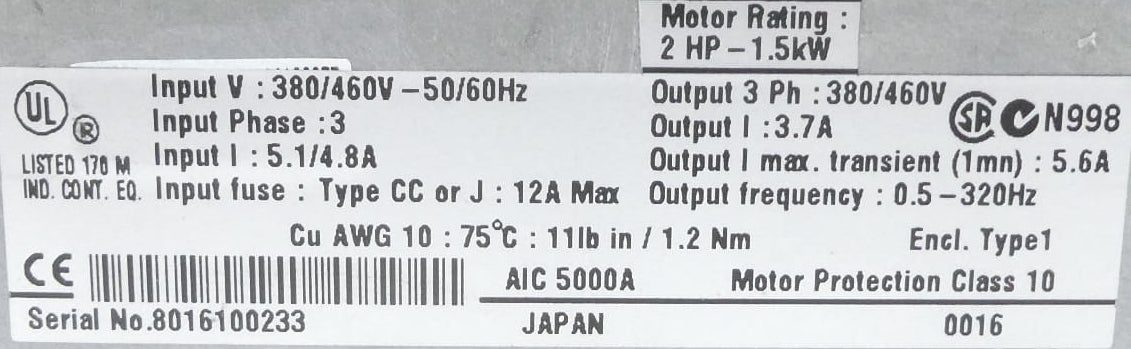 Blemo ER2 Frequenzumrichter 2HP - 1.5kW